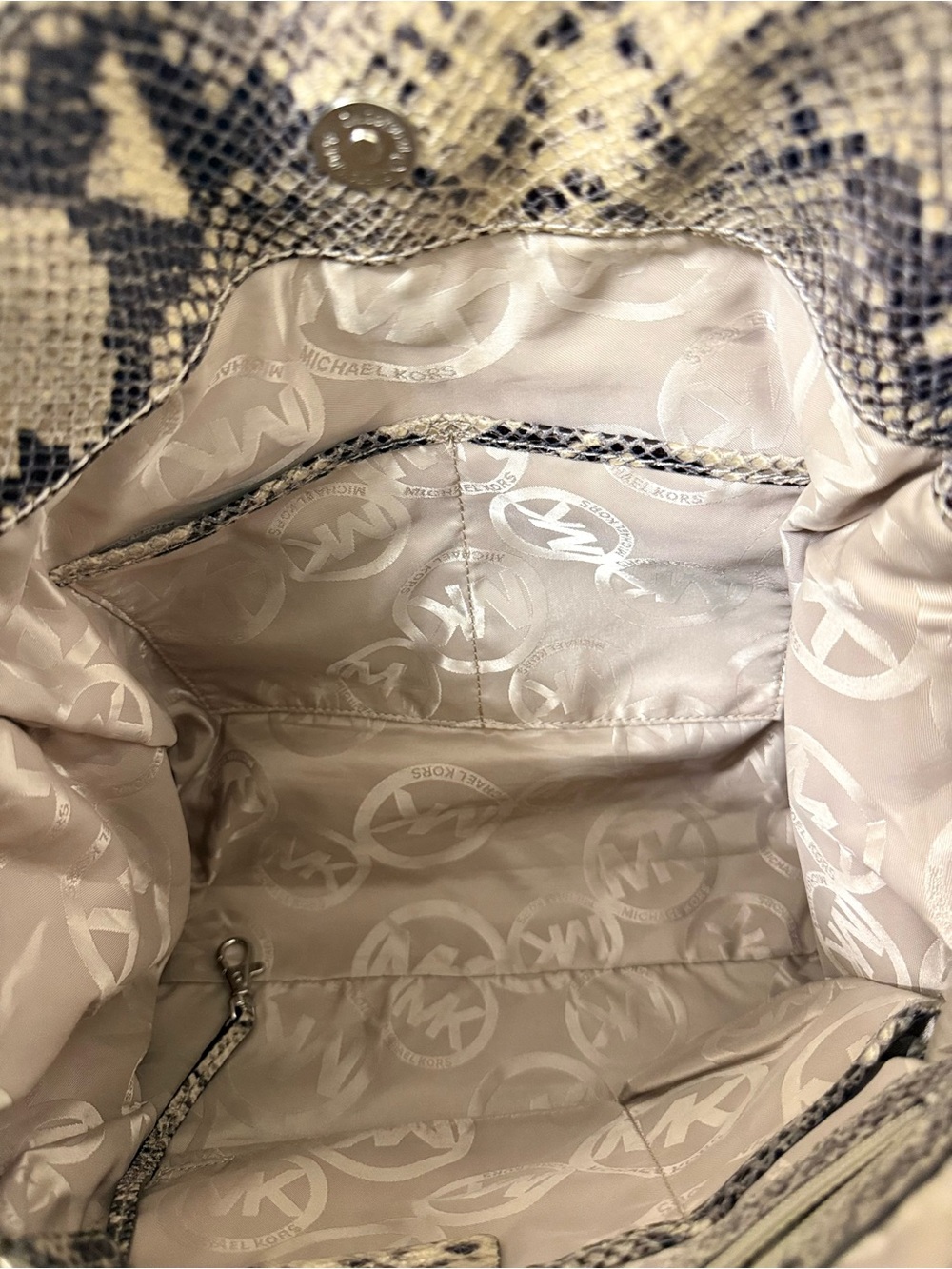 Michael Kors Hamilton Large Python Satchel - Picture 8 of 12